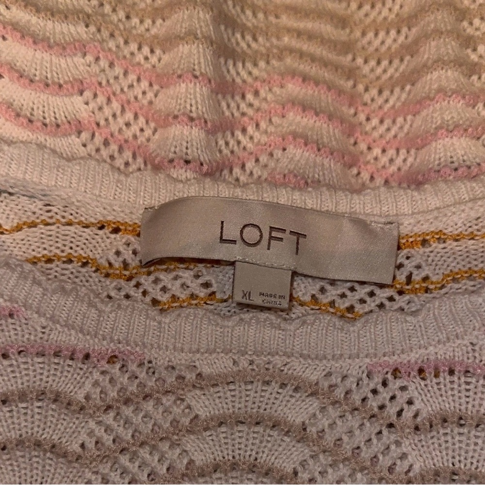 Loft Pastel Wave Pattern Sweater - image 3